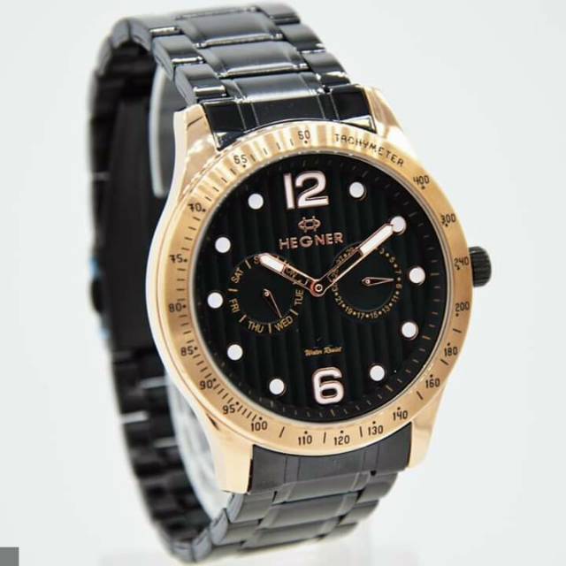 Jam tangan HEGNER 418 Black Rs Gold Original Pria