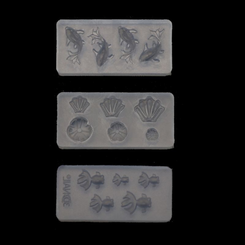 Moonlight&quot; 3Pc Mini Size Goldfish Lotus Leaf Earrrings Water Dag DIY Resin Jewelry Mold Kit