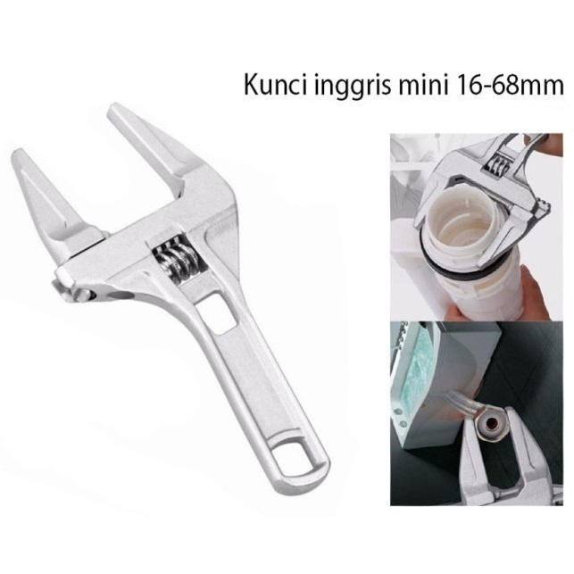 Kunci Inggris Serbaguna FLAT - FLAT Universal Adjustable Wrench 6-68mm Kunci Pipa Ledeng Pas Shok Shock Multifungsi Mini Kepala Besar