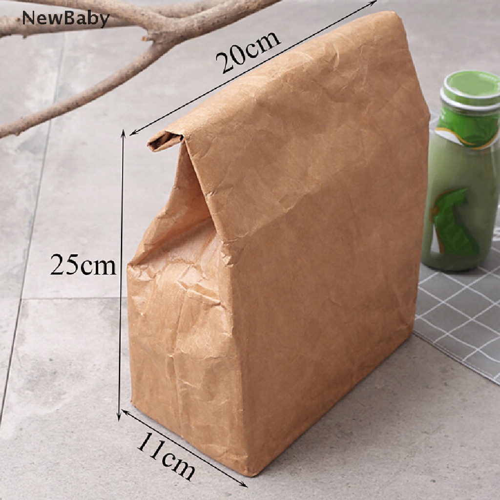 Tas Bekallunch Bag Thermal Insulated Bahan Kertas Warna Coklat Dengan Penutup Magnet