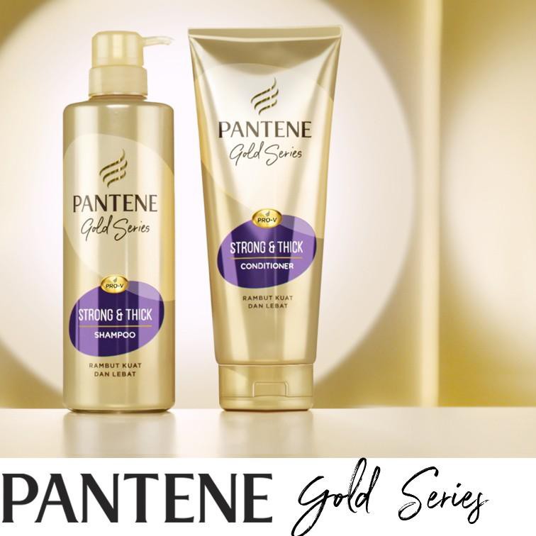 ♘ Pantene Pro-V Gold Series Strong & Thick Shampoo 450ml Paket isi 2 ☚
