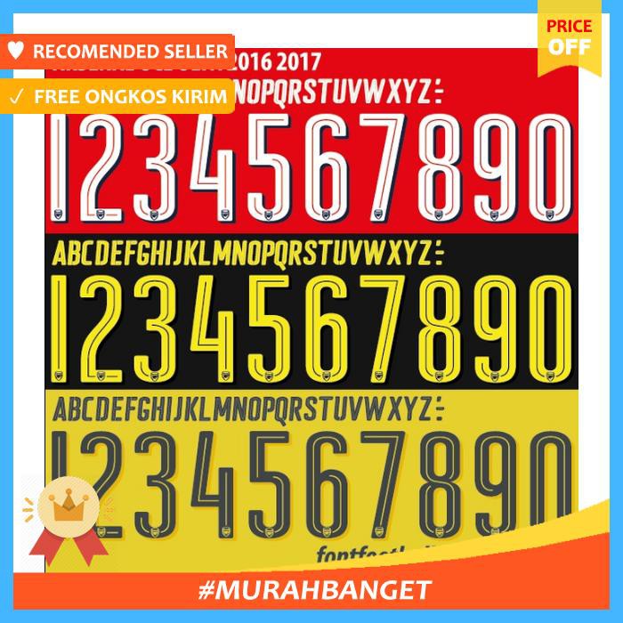 jersey bola - custom font nameset arsenal 2016 17 - sepak bola & futsal
