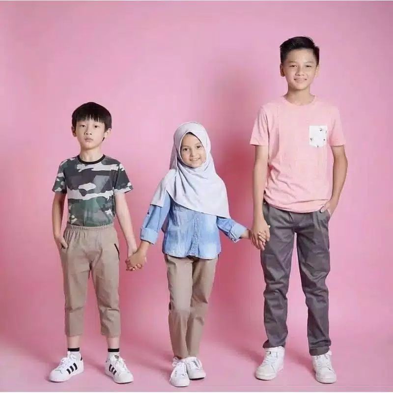 Celana Anak Chino Panjang Melar Twill Stretch Usia 1-9 Tahun Havis