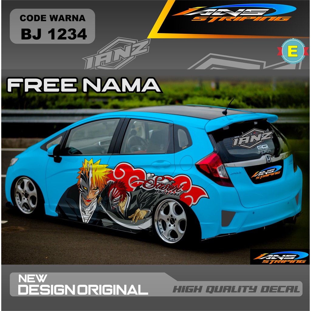 VARIASI STIKER DECAL MOBIL JAZZ JESS / STIKER DECAL FREE NAMA / DECAL STICKER AGYA AYLA BRIO