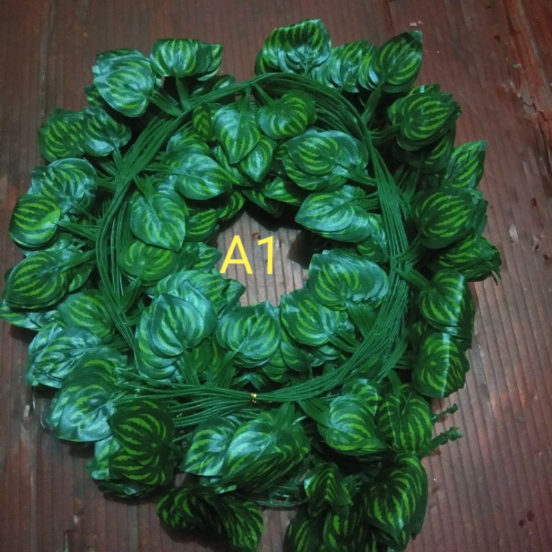 Daun tanaman artifical Daun rambat plastik daun julur 1 meter kecil kecil