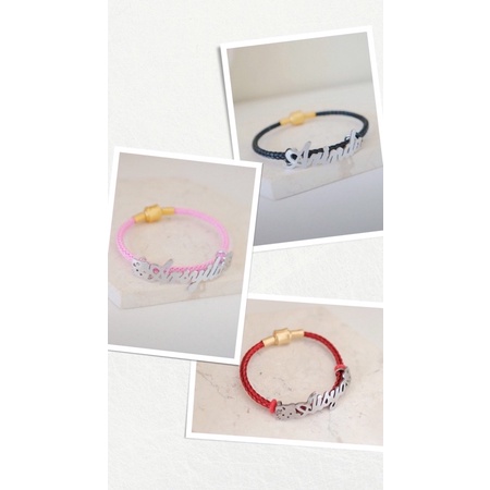 Gelang Nama Tali Magnet / gelang nama anak variasi tali magnet