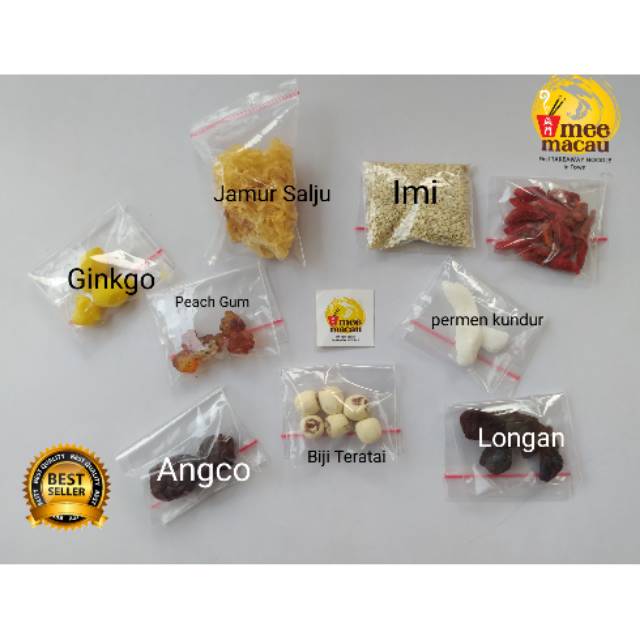 LARIS !!! Peach Gum Premium Super Lengkap Halal Mui | Peach Gum Dessert Tao Jiao Komplit Grade A