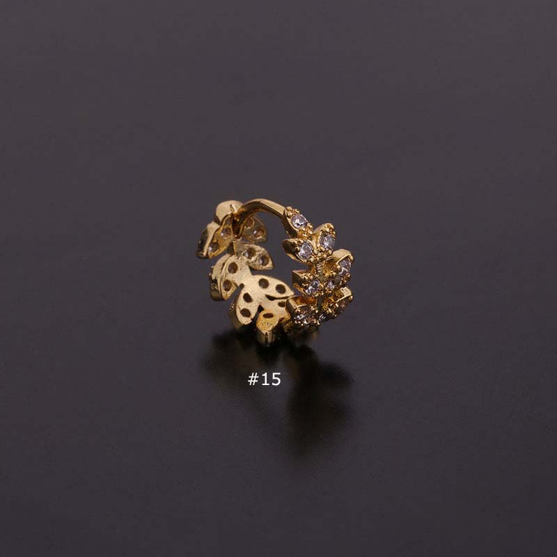 1pc Anting Tindik Tulang Rawan Telinga Bahan Tembaga Dengan Zircon 8mm Untuk Helix Pinna Lobe