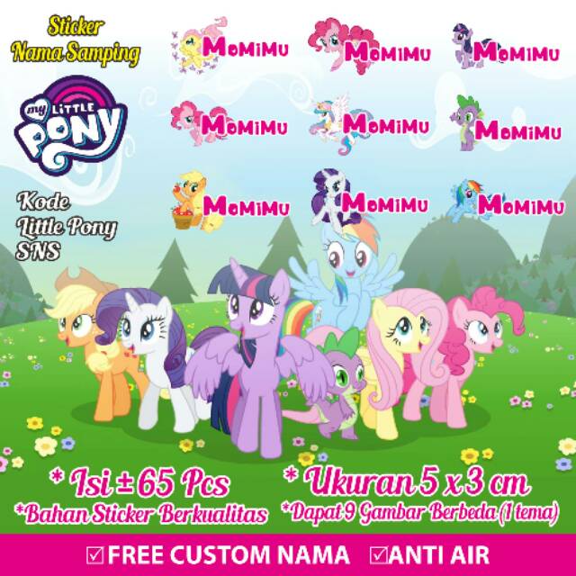 

Stiker/Sticker/Label Nama Samping Anak/Remaja/Dewasa Custom Little Pony