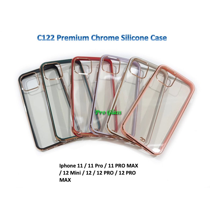 C122 Iphone 12 / 12 MINI / 12 PRO / 12 PRO MAX Square Chrome Silicone Case