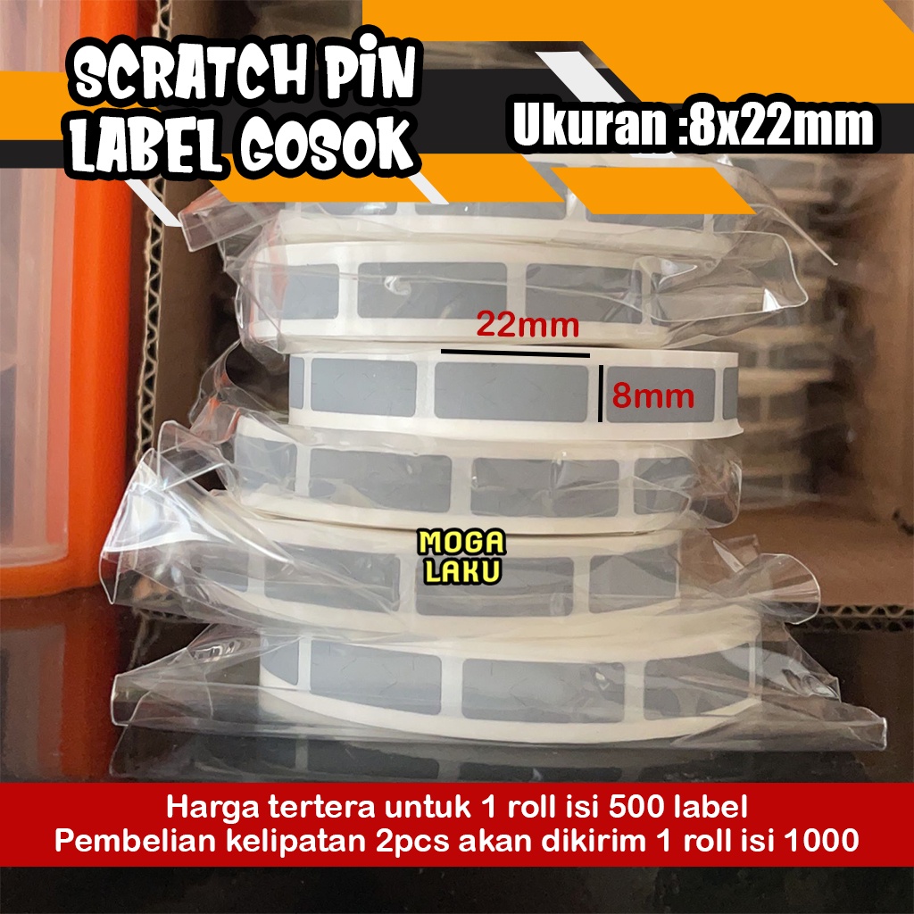 

8x22 mm Scratch Pin label gosok Sticker Gosok 8x22 mm
