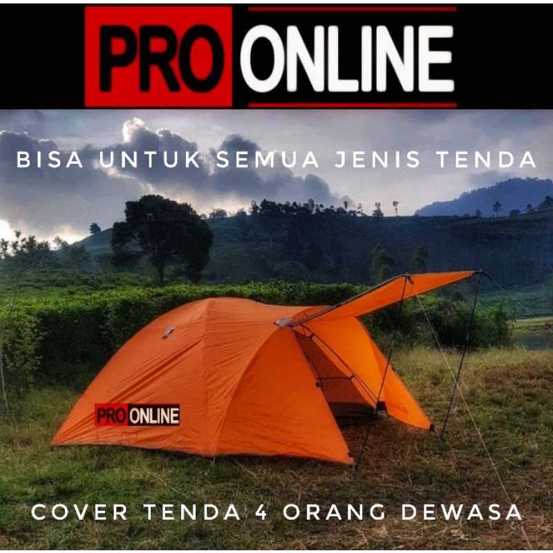 cover tenda camping plus teras depan tenda 4 orang dewasa