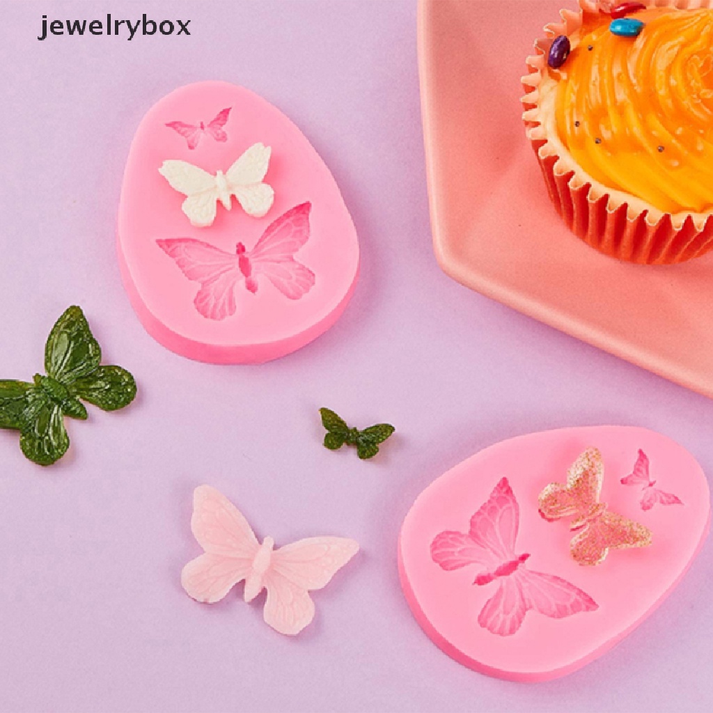 Cetakan Kue Bentuk Kupu-Kupu 3D Bahan Silikon Untuk Dekorasi