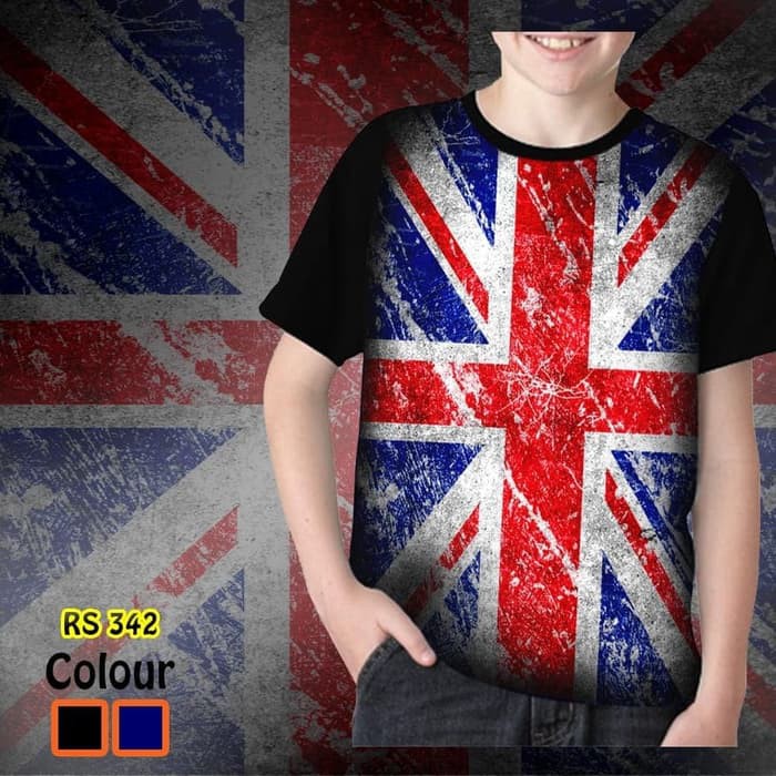 Baju Kaos Anak New England Bendera Import Premium Quality Cowok