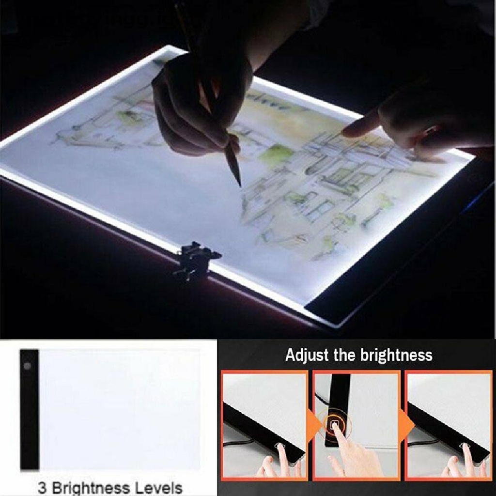 (Justbuyingg.Id) Papan Tracing Gambar Led Usb Ukuran A4 Bisa Diredupkan