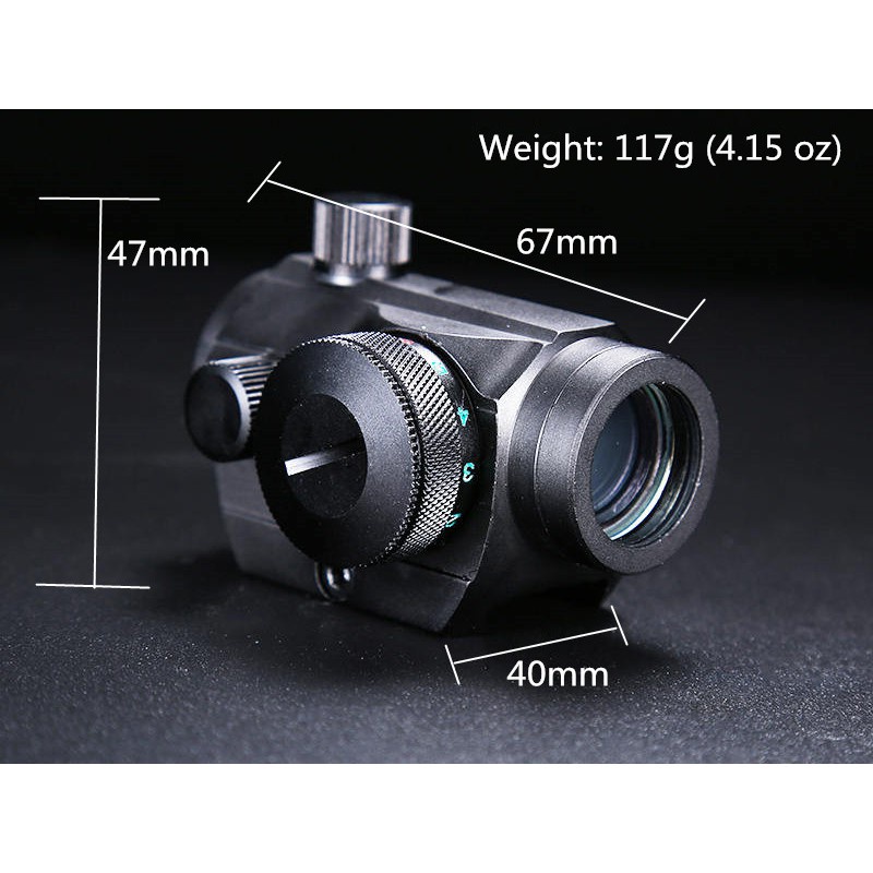 GS8 Kekeran Teropong Senapan Holographic Red Green Dot Scope 20mm Rail Mount - HD22M1 - Black