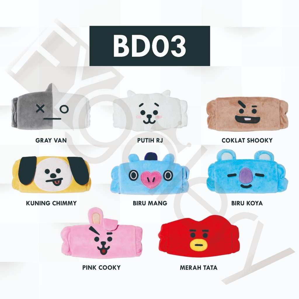 FYGALERYSURABAYA BD03 Bando Penutup Mata BT-21 Bandana Karakter KPOP