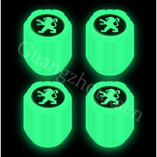 Kaen 4 Pcs Penutup Katup Ban Terbaru Universal Bercahaya Jenis untuk Sepeda Motor Kendaraan Listrik Ban Mobil Cocok untuk Peugeot 206 406 307 306 505 504 5008