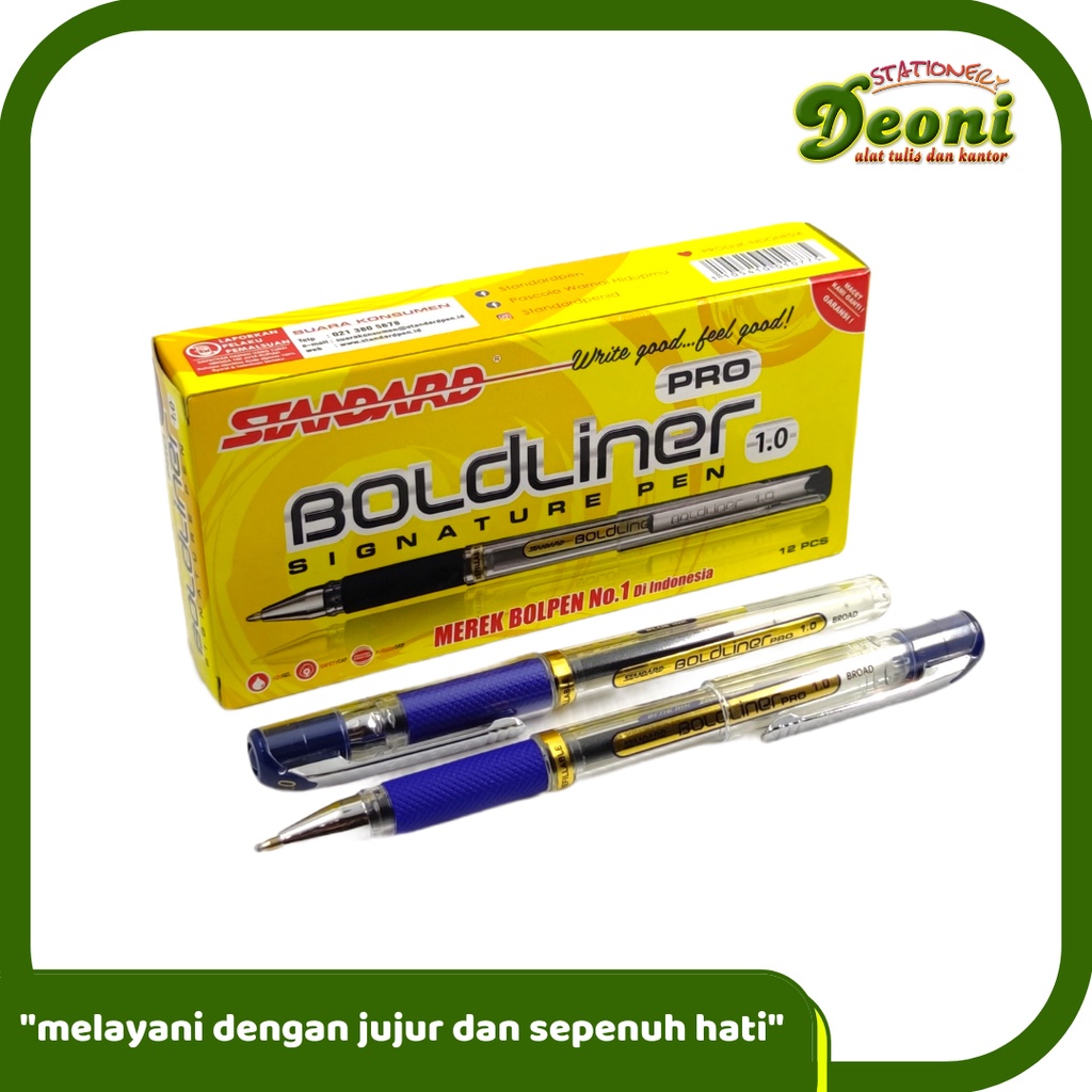 

STANDARD Boldliner Pro Signature Pen Pulpen Pena 1.0 mm Biru 1Pcs