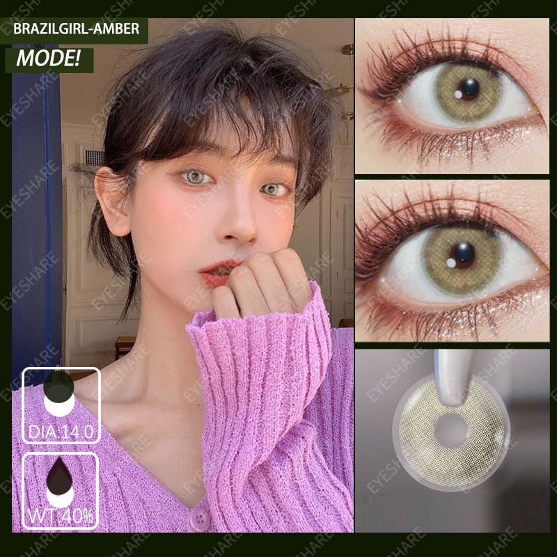 Soflens EYESHARE Diameter 14mm 1 Pasang Lensa Kontak Warna Softlens Mata Normal Softlens Lensa Korean Fashion Style Blue