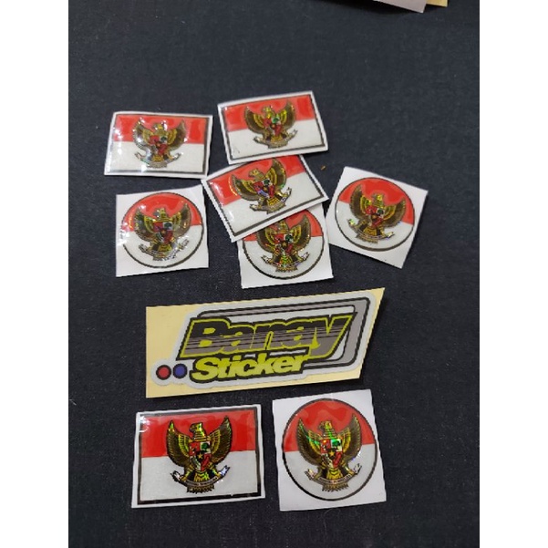 STICKER EMBLEM BENDERA GARUDA MINI TIMBUL 3D