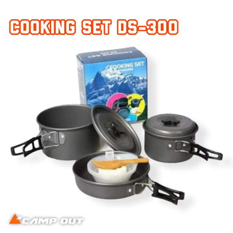 DS-300 cooking set outdoor - Alat masak gunung -  Nesting camping full set - Alat masak camping