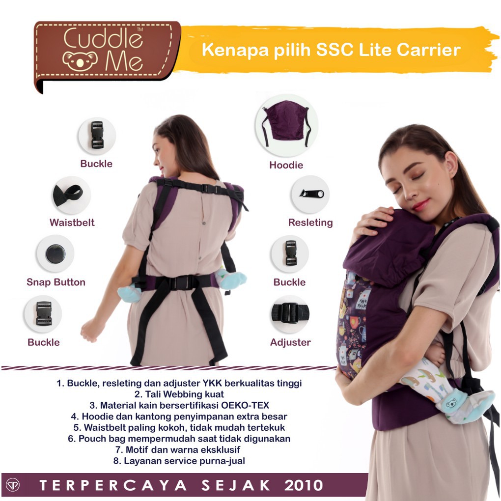 Cuddle Me Lite Carrier Gendongan Bayi Depan Cuddleme Gendongan SSC G08 PGM