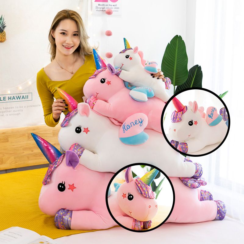 Galaxy Unicorn Besar Mainan Mewah Bantal Tidur Cushion Boneka Boneka Hadiah Anak Perempuan