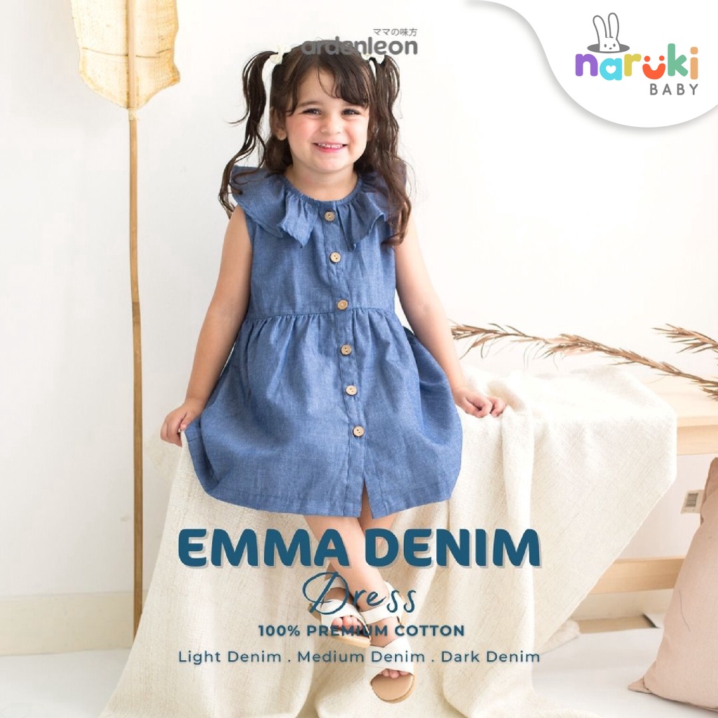 Ardenleon Denim Emma Dress Girl Arden Leon Gaun Anak Perempuan
