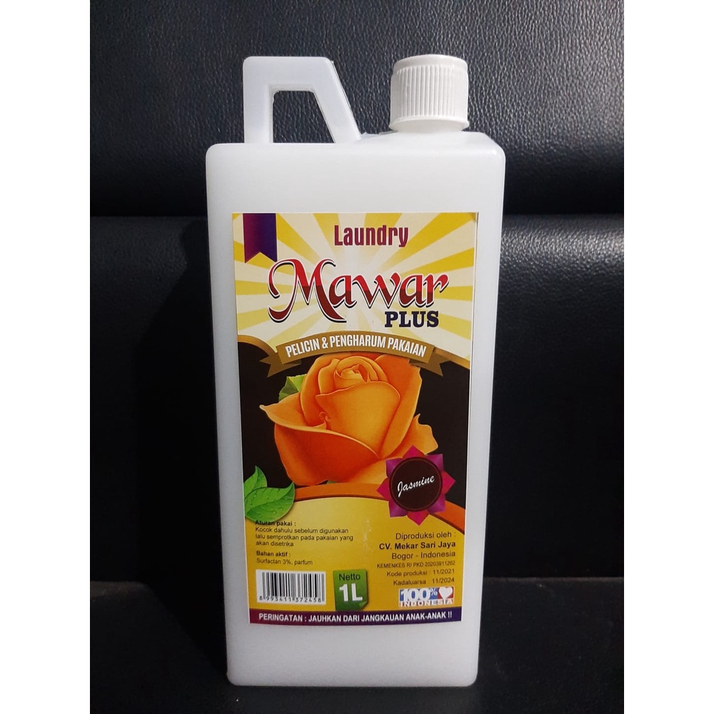 Mawar Plus Pewangi Pakaian Pelicin Setrika Super Laundry Pelembut Baju Mawar 1 Liter