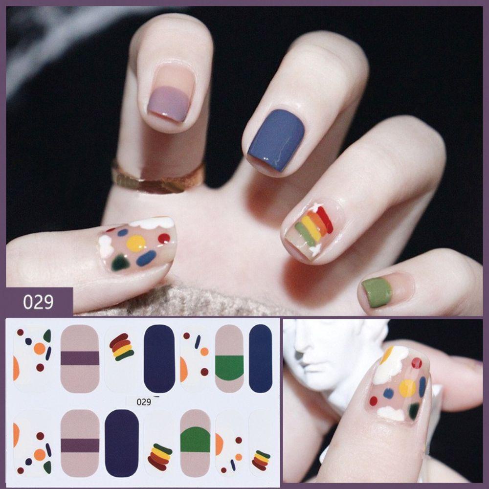 AUGUSTINA Agustina Self-Adhesive Stiker Kuku Kreatif Manis Kupu-Kupu Tahan Air Salon Kuku Nail Art Slider DIY Nail Decals