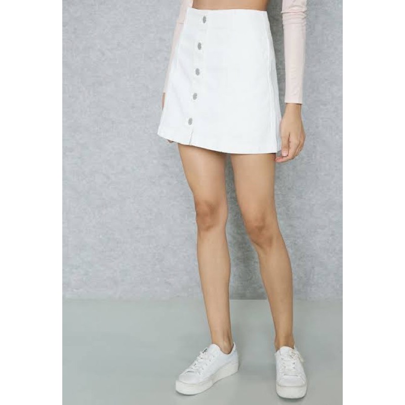 F21 skirt rok putih jeans big size