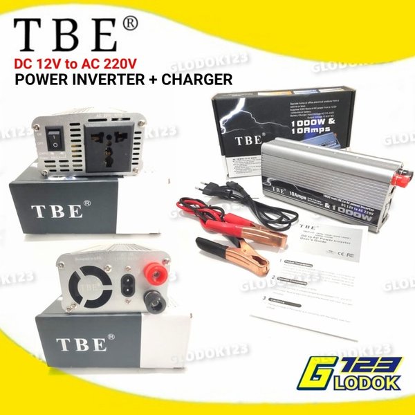 TBE Power Inverter Charger DC 12V AC 220V Aki Listrik Solar Panel