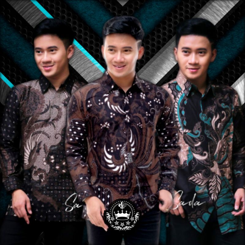 Kemeja Batik Pria Modern Lengan Panjang Casual Modis Reguler Fit Trendy Masa Kini OL 162