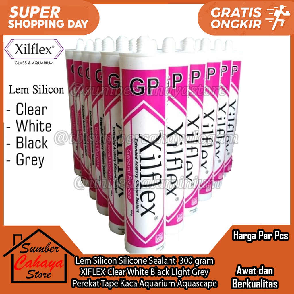 Jual Lem Silicon Silicone Sealant Gram Xilflex Gp Clear White Black