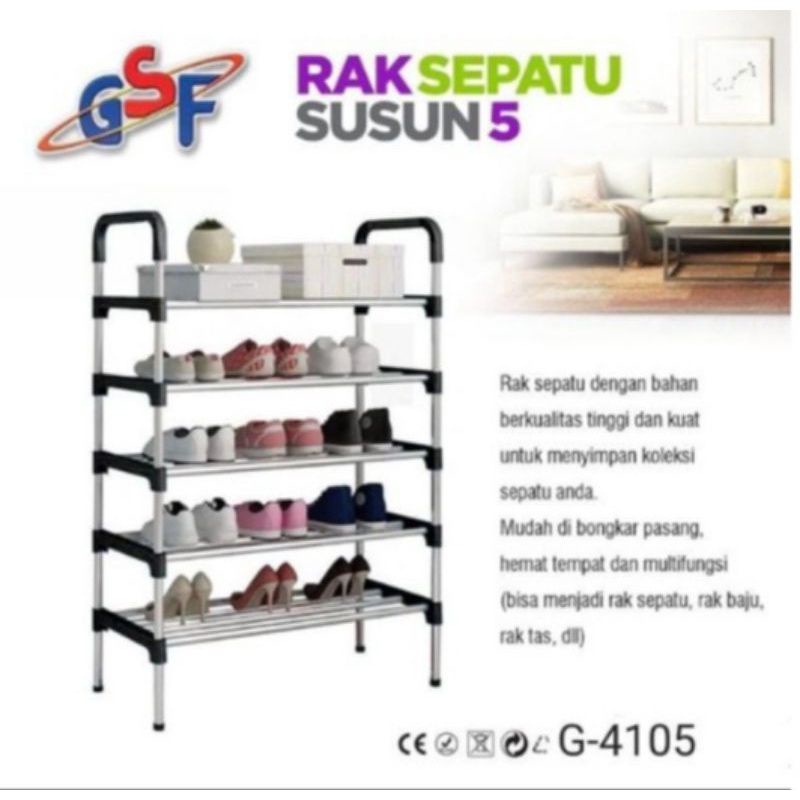 rak sepatu gsf 5 susun 5 layer 5 tingkat kokoh rak sepatu 5 tingkat multifungsi