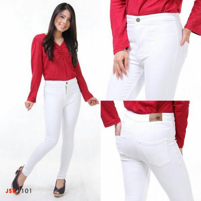 Celana Panjang Highwaist Skinny Softjeans Wanita Fashionable ( 5 Varian Warna )