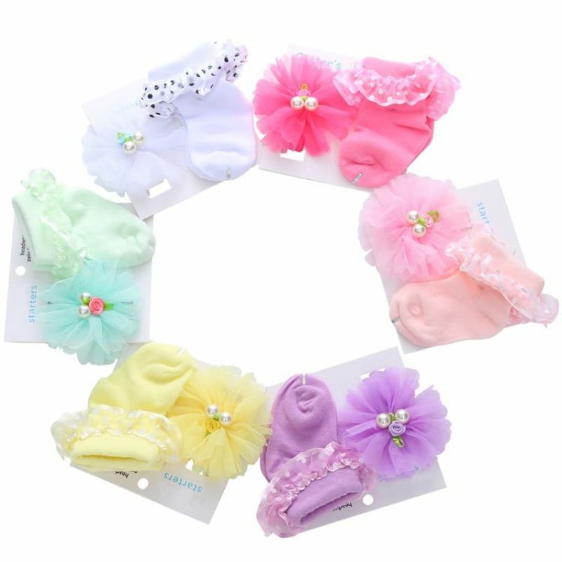 Kaos Kaki Baby  Bandana IMPORT - Kaos Kaki &amp; Headband Set 2in1