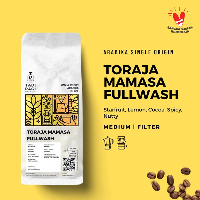 

Tadi Pagi Coffee Roastery Arabika Toraja Mamasa Fullwash 100gr Small Pack