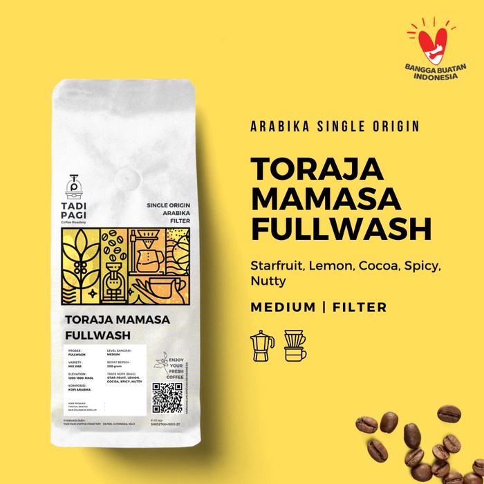 

Tadi Pagi Coffee Roastery Arabika Toraja Mamasa 200gr Roast Bean Coffee - Kopi Biji Matang