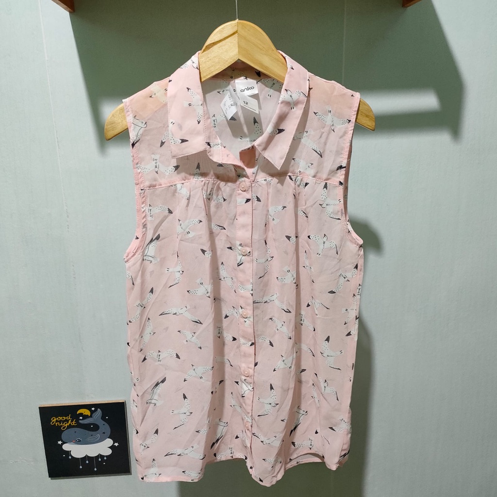 Dress Anak Pink Burung Transparan