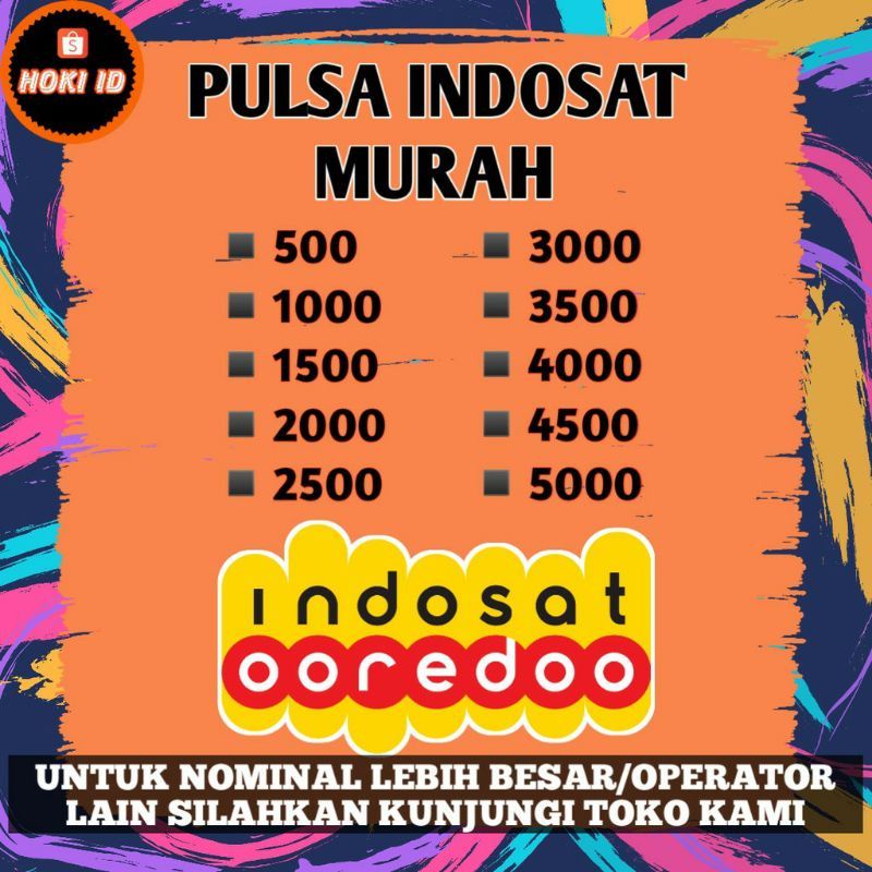 Pulsa Indosat Murah IM3 Mentari Nominal kecil 1K 2K 3K 4K 5K