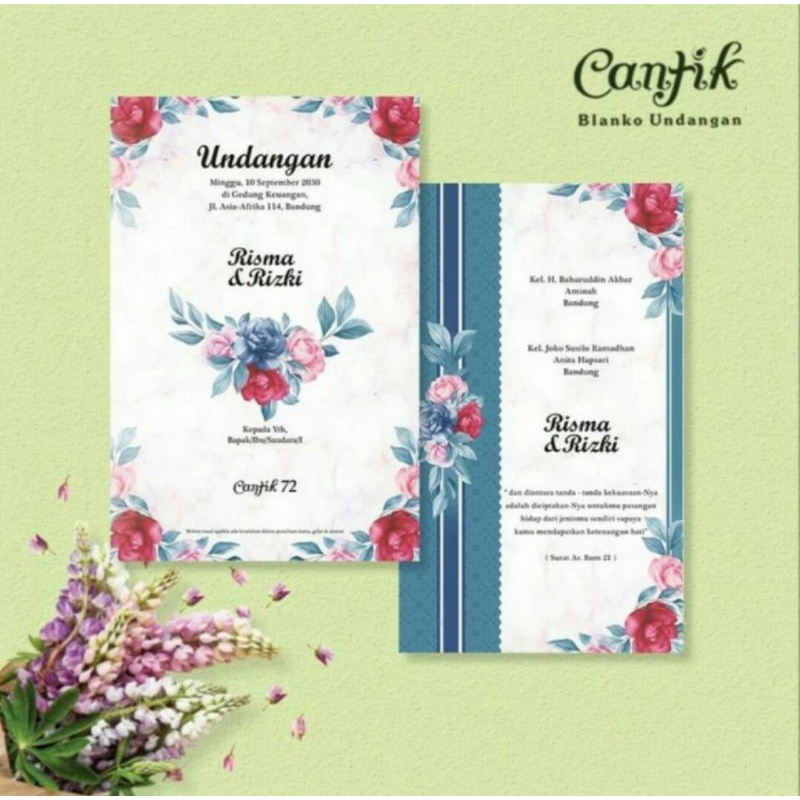 Cantik 72 Blangko Undangan Nikah / Ultah / Khitan