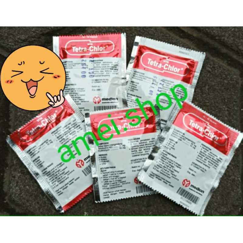 VITA TETRA CHLOR obat ayam /unggas utk CDR/ngorok , berak kapur , berak hijau, snot /pilek