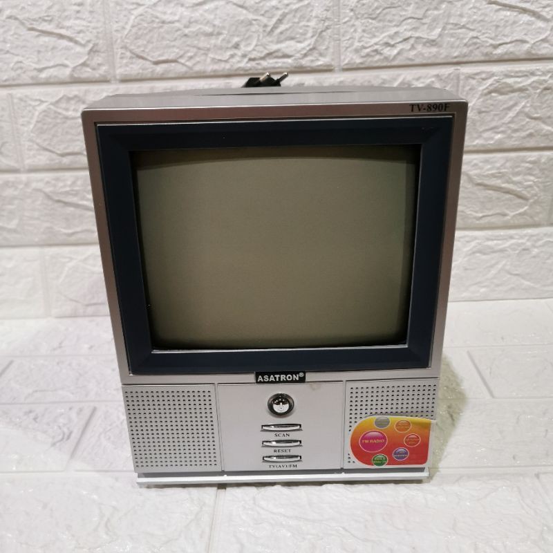 [SUSE] ASATRON TV 890F 8 IN INCH " KECIL MINI HITAM PUTIH BLACK AND WHITE RADIO