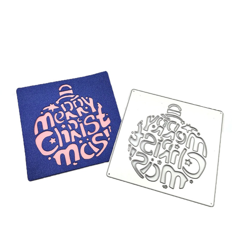 Cetakan Stensil Cutting Dies Motif Huruf Natal Bahan Metal Untuk Scrapbook / Craft DIY