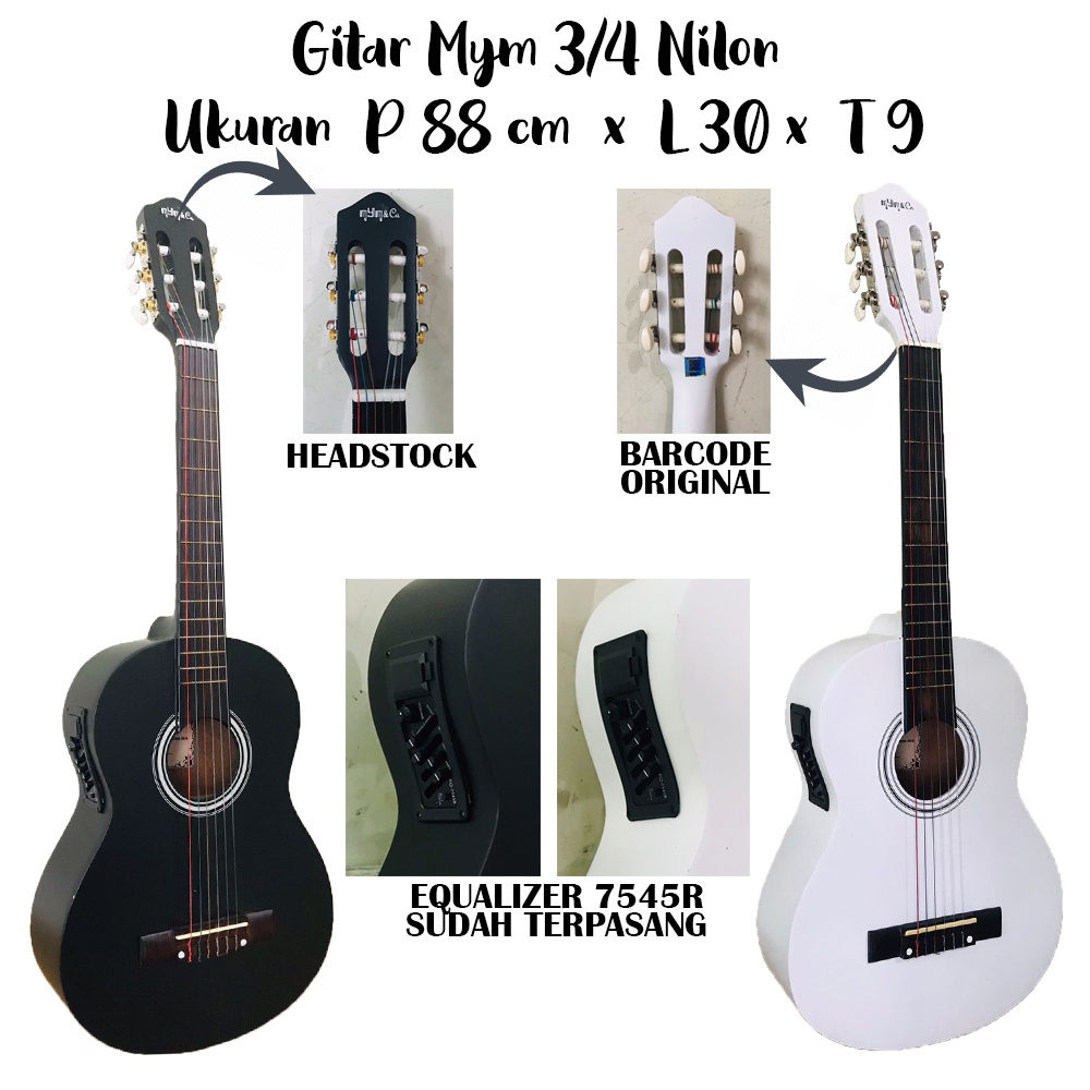 Gitar Akustik 3/4 Mym&amp;Ca Original Bergaransi Free Packing Kayu