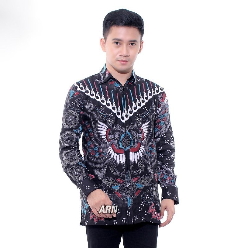 Baju Batik Pria Kemeja Batik Lengan Panjang SIZE M L XL XXL Bahan Katun Halus