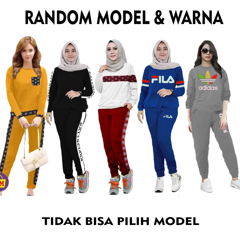 LM 10664 10668 10672 Setelan Baju Olahraga Senam Training Wanita Newplay Casual TERMURAH TERLARIS-Model Random