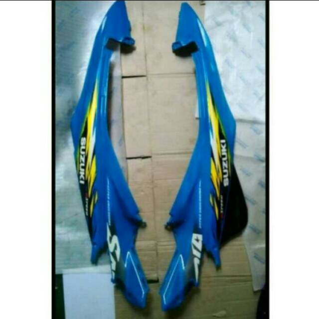 Caperbodi belakang satriya fu warna biru bersetrip